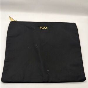TUMI Black and Gold Snap Pouch